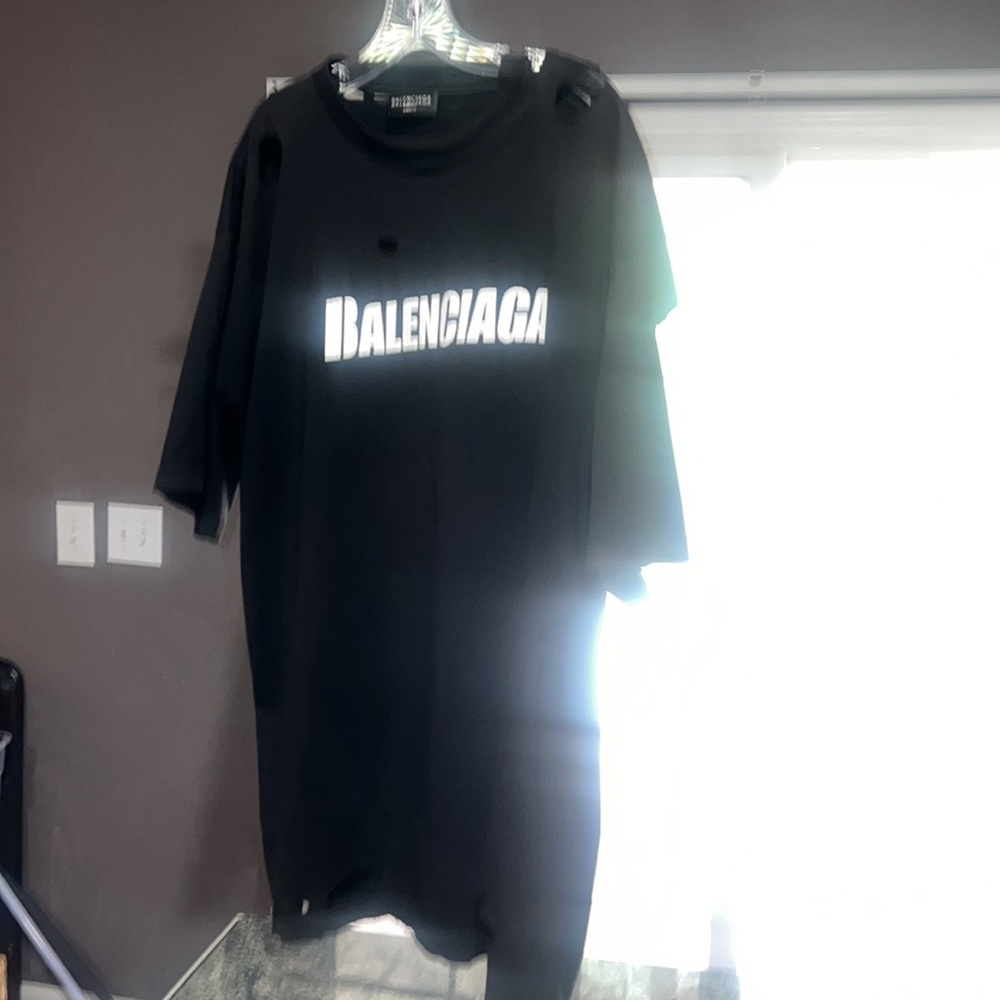 Balenciaga shirt with factory rips. All sizes can wear this.